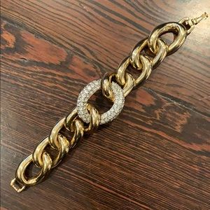 Givenchy vintage chain link crystal bracelet